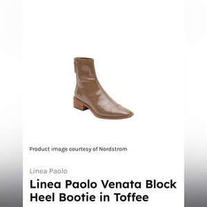 Linea Paolo Venata Toffee Block Heel Bootie in Toffee